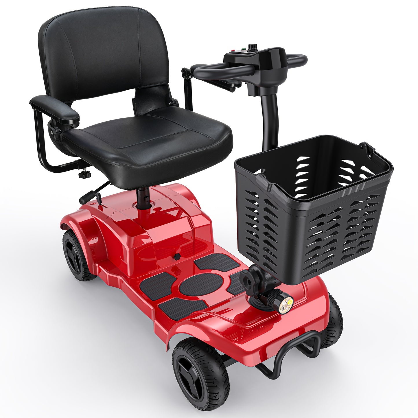 ENGWE Folding 4-Wheel Electric Mobility Scooter, 250W 24V Motor, Electric Scooter With 15 Miles Long Range For Adults, Detachable Basket & Front Light, 265lbs Max Load, Great Birthday & New Year Gift, Various Road Conditions,