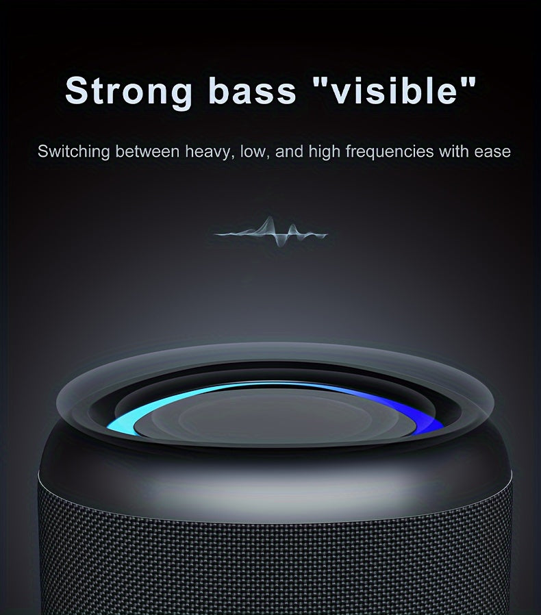 Portable Wireless Speaker Outdoor Speakers with Lights, Powerful Crystal Clear Sound, All Day Playtime, AUX&TF-Card Input, BT 5.3, TWS Paring Speaker, Small Wireless Speaker for Outdoor, Gift Ideas