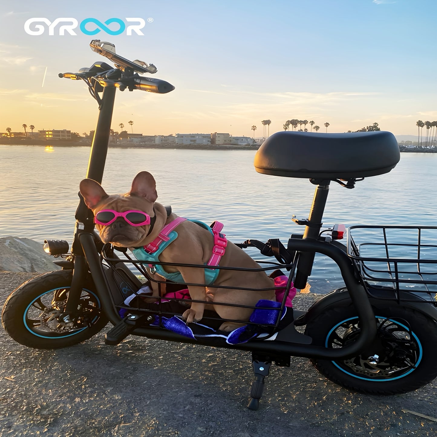 550W Electric Scooter with Basket for Dogs, 20-Mile Range, Speed up to 18.6MPH, Ample Storage for Pets & Cargo