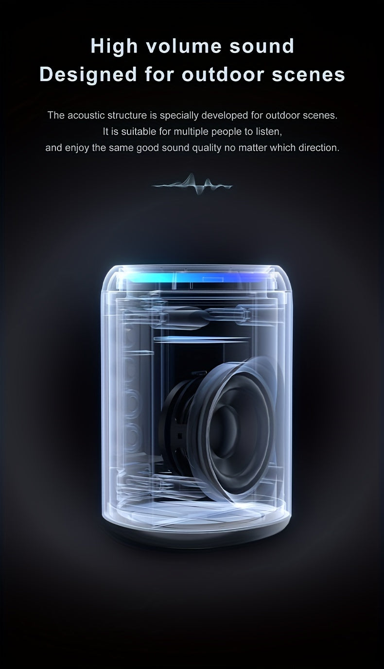 Portable Wireless Speaker Outdoor Speakers with Lights, Powerful Crystal Clear Sound, All Day Playtime, AUX&TF-Card Input, BT 5.3, TWS Paring Speaker, Small Wireless Speaker for Outdoor, Gift Ideas