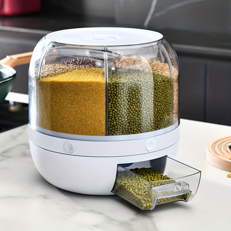 1PC Rotating Food Dispenser, Household 7.72 LB Rice Barrel, Cereal Jar, Divided Sealed Cans, Food-grade Rice Tank, Kitchen Supplies