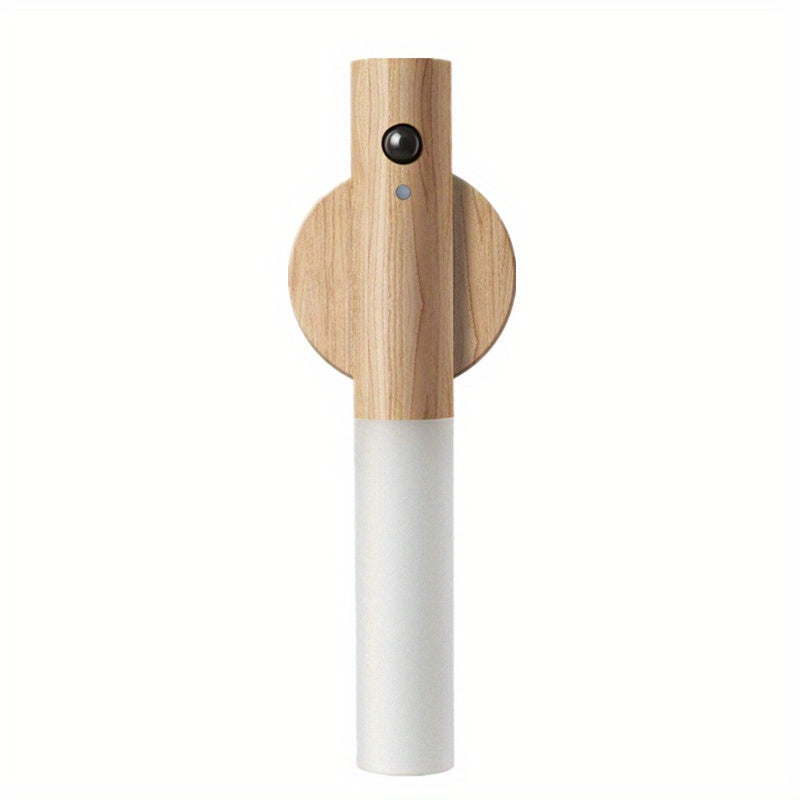 1pc Magnetic Wood Creative Intelligent Auto PIR Motion Sensor LED Rechargeable Night Light for Kitchen Cabinet