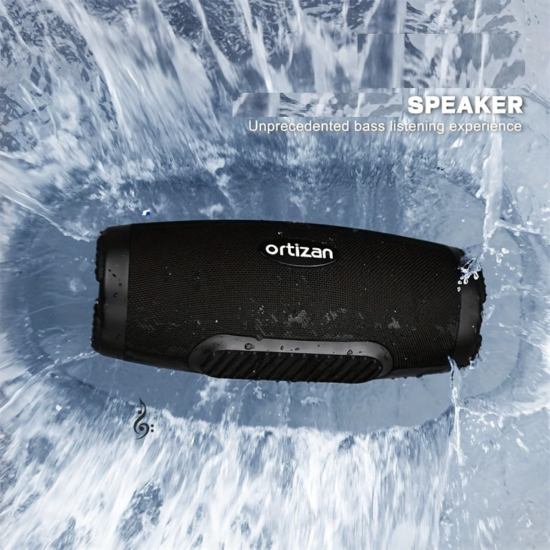 OrtizanDeep Bass,, 120W PEAK 100W Outdoor Speaker Boombox Subwoofer For Party, Triple Passive Radiators-Deep Bass/Hi-Fi Audio20H/Power Bank/TF/AUX/EQ/Opener, Outdoor Speakers Large For Party, Beach, Camping, Black, Power Bank