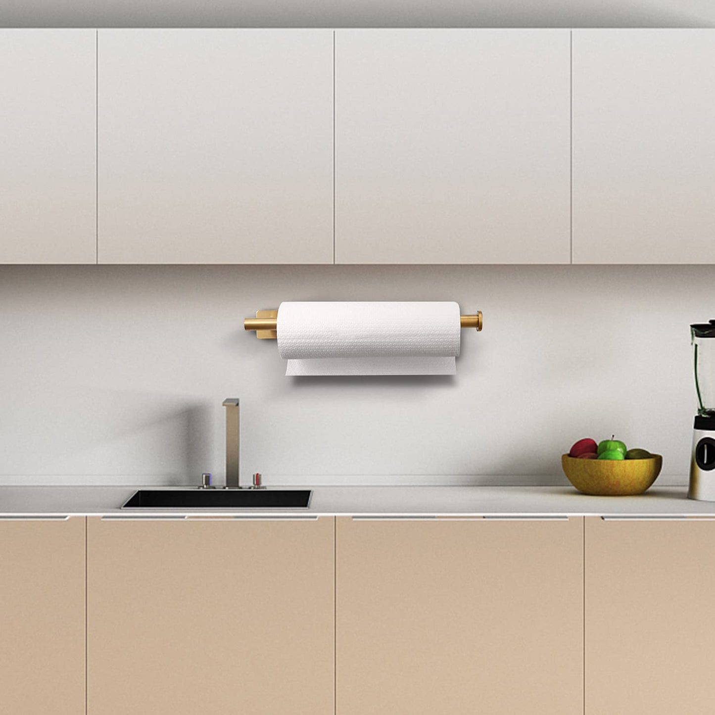 1pc Stainless Steel Self-Adhesive Paper Towel Holder - Space-Saving Wall Mount Design for Kitchen, Counter, Cabinet, and Bathroom - Easy Installation, Punch-Free, and Durable