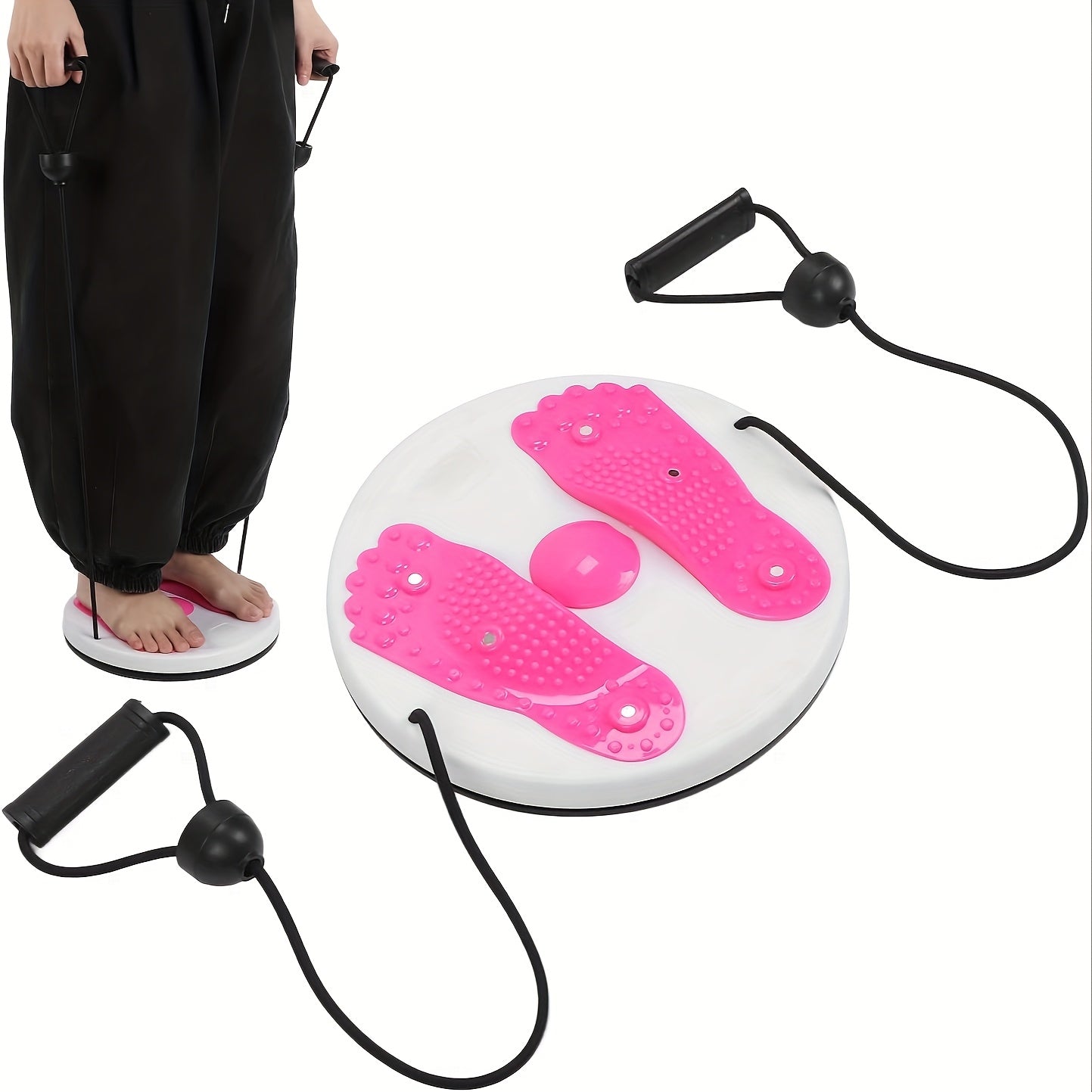Waist Twisting Disc With Handles, Trims Waist Arms Hips And Thighs Waist Training Foot Massage Plate With 6 Magnets Fitness Twister Workout Home Gym Body Building Fitness Equipment