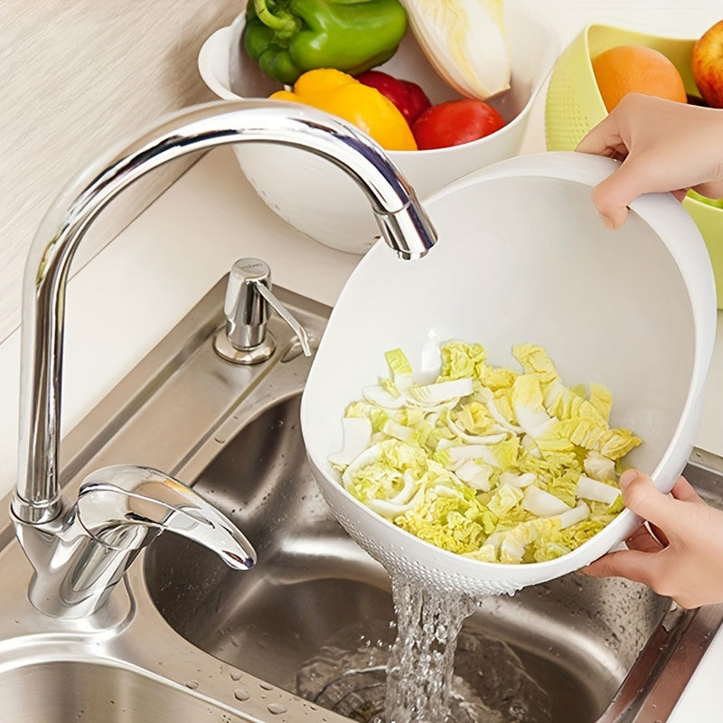 1pc Premium Plastic Rice & Vegetable Washing Basket - Durable Strainer for Beans, Peas & Pasta - Quick Drainage Kitchen Gadget, Perfect for Fruit Cleaning and Organization