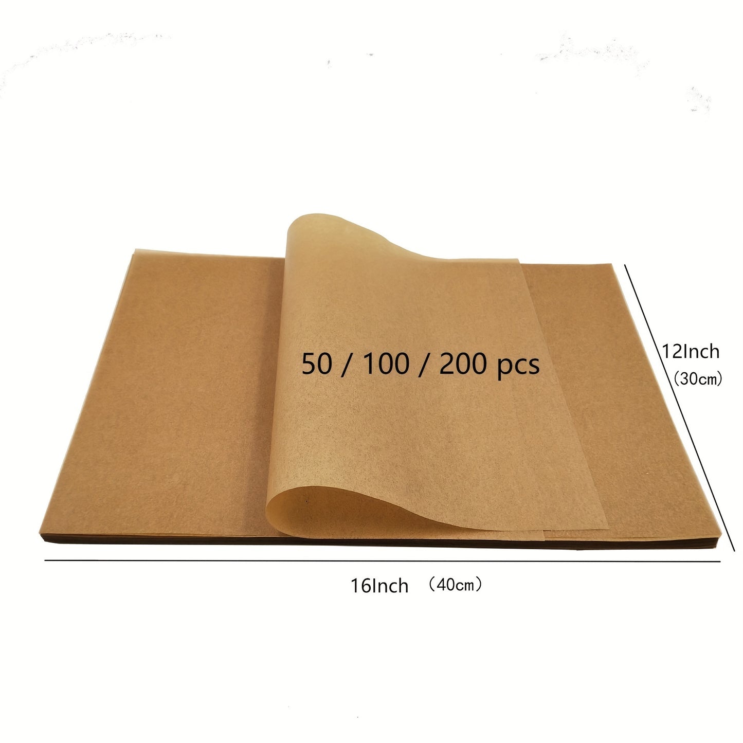 MOREDOR 50/100/200pcs Parchment Paper Baking Sheets, 12 x 16 Inch, Non-Stick, Unbleached Wood Material, for Baking, Cooking, Grilling, Air Fryer, Steaming - Kitchen Accessories Without Battery
