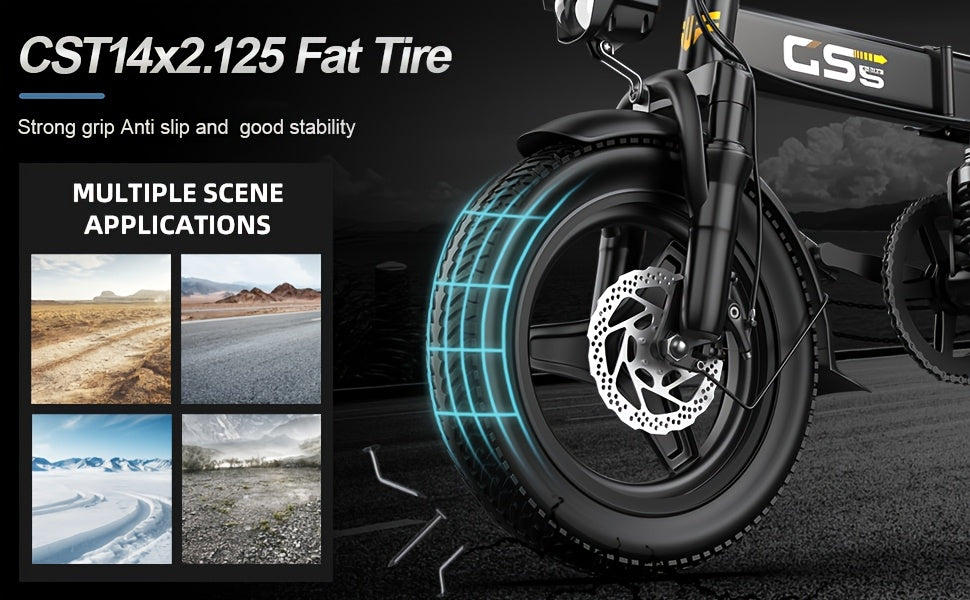 UPlee Ebikes For Adults, 500W Motor, 20MPH 30Miles Range Electric Bike For Adults, 48V 15AH Battery Mini Folding E Bike, 14" Tires, Lightweight Adult Electric Bicycles For City Commute, Travel Mobility Scooter