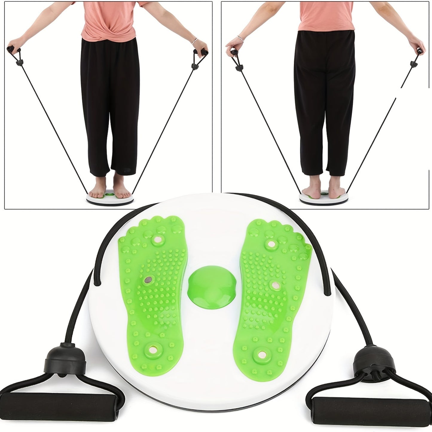 Waist Twisting Disc With Handles, Trims Waist Arms Hips And Thighs Waist Training Foot Massage Plate With 6 Magnets Fitness Twister Workout Home Gym Body Building Fitness Equipment