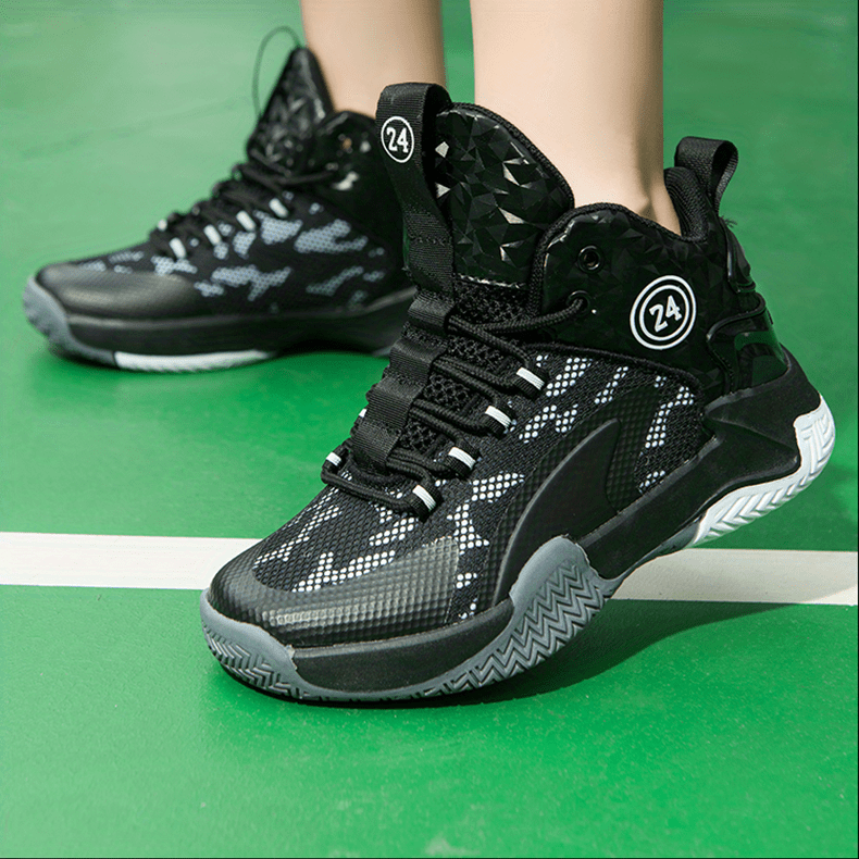 Breathable & Durable Boys' Basketball Sneakers – Lightweight, All-Season Mid-Tops with Rubber Sole