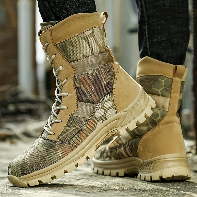Extra Large Couple Autumn And Winter New High Barrel Women's Mountaineering Boots, Thick Sole, Anti Slip And Wear Resistant, Long Barrel, Training Shoes, Men's Shoes, Hiking Shoes