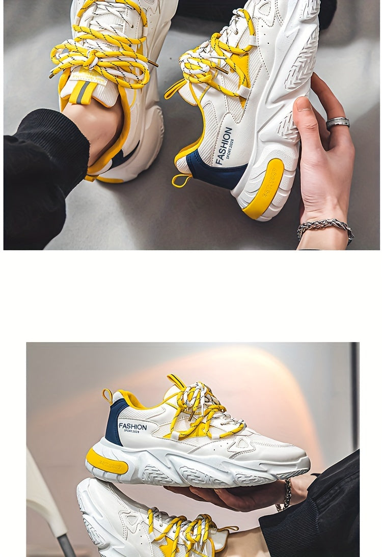Light luxury men's shoes autumn new breathable casual sports shoes men's fashion versatile trendy thick-soled dad shoes