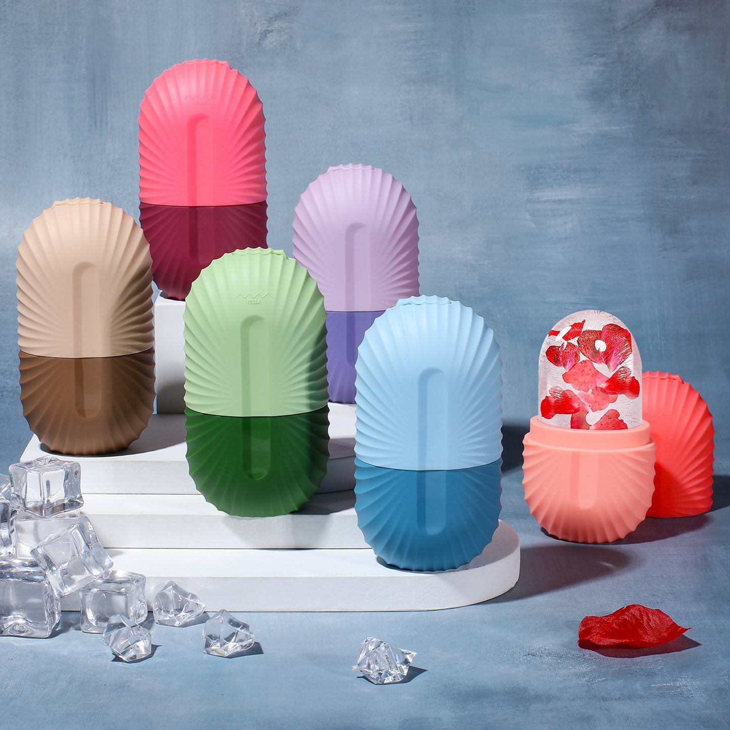 Ice Face Roller, Ice Roller For Face & Eye Puffiness Relief, Facial Massager Contour And Enhance Skin Care & Glow, Ice Facial Roller Mold Cube, Reusable & Leakproof