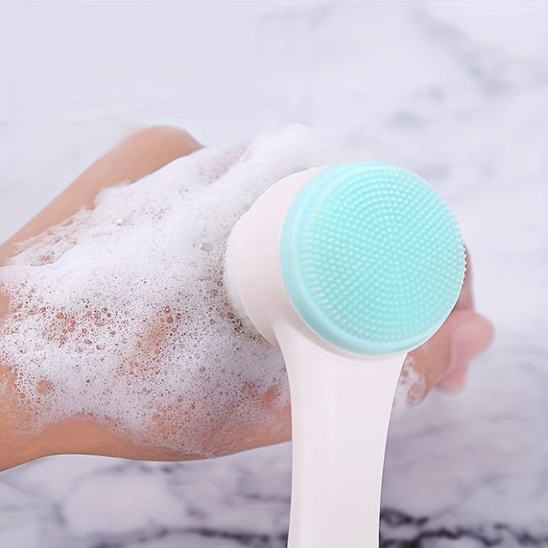 Facial Cleansing Brush, Double-sided Cleaning Tool, Soft Bristle Exfoliator, Cleaner Brush, Scrub Exfoliating Facial Brush For Face Care Makeup Skincare Removal