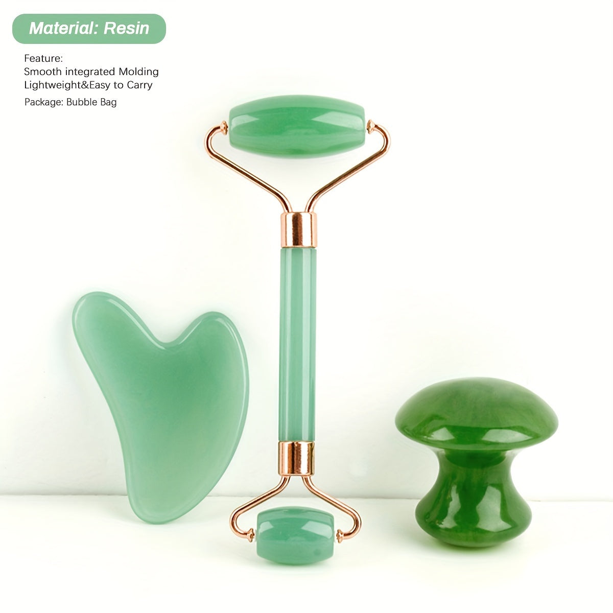 Facial and Eye Roller Massage Stick Non-Natural Pink Crystal Jade Roller Beauty Massager