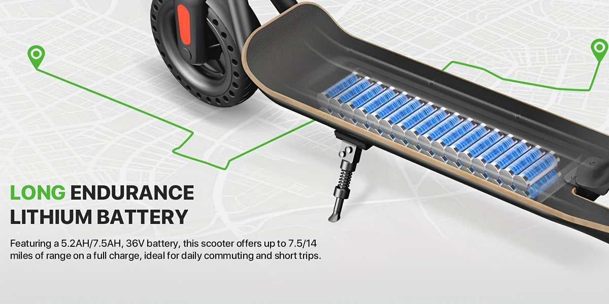 MEGAWHEELS S10 Lightweight & Foldable Electric Scooter With 8" Solid Wheels, Wood Pedal, 7.8AH Battery, Supports 25km/h Max Speed, 3 Speed Modes And 18-22km Long Range, The Electric Motor Scooter Is A Perfect Choice As Christ