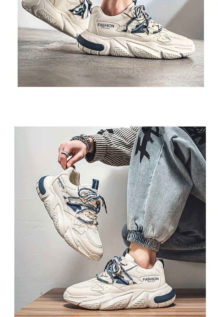Light luxury men's shoes autumn new breathable casual sports shoes men's fashion versatile trendy thick-soled dad shoes