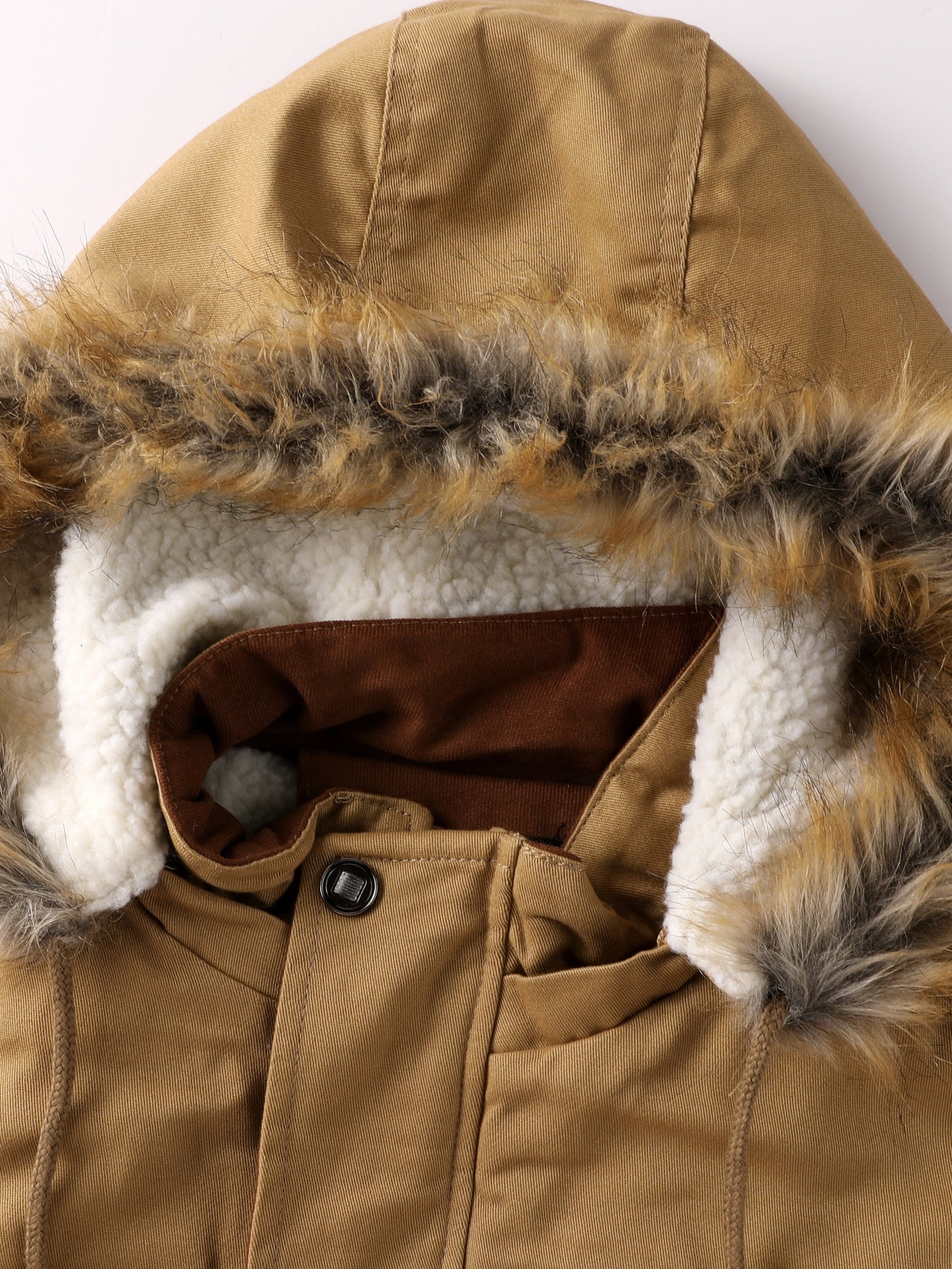 New Men's Fashion Warm And Thick Lamb Woolen Fleece Bomber Jacket Casual Tooling Zipper Hooded Windbreaker Jacket For Winter
