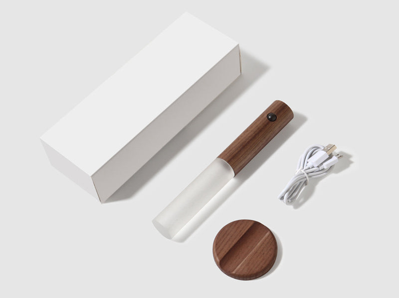 1pc Magnetic Wood Creative Intelligent Auto PIR Motion Sensor LED Rechargeable Night Light for Kitchen Cabinet