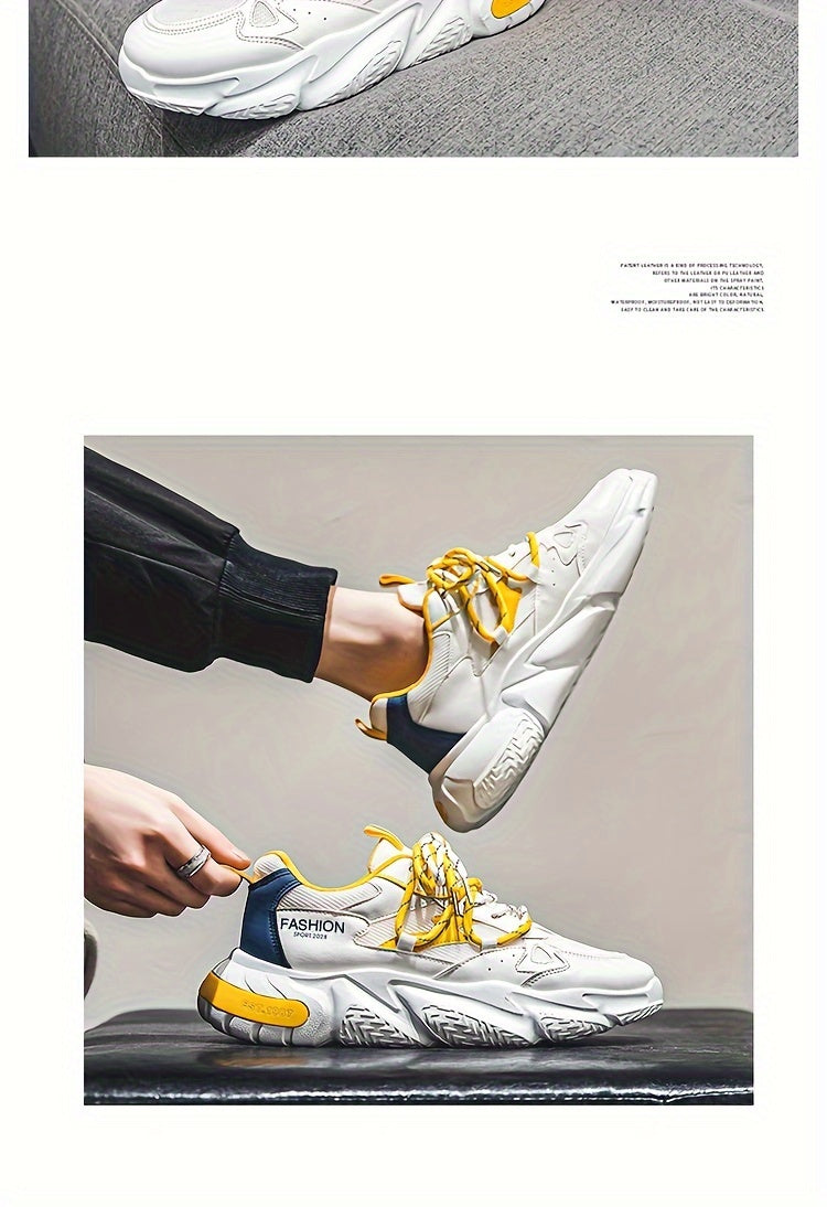 Light luxury men's shoes autumn new breathable casual sports shoes men's fashion versatile trendy thick-soled dad shoes