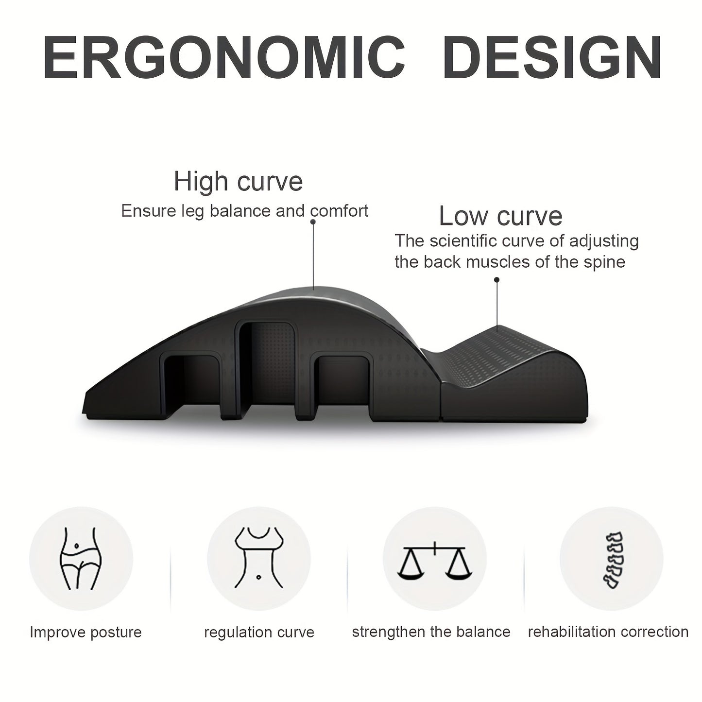 Curved Pilates Yoga Wedge - Massage Fitness Equipment for Balance - Massage Bed