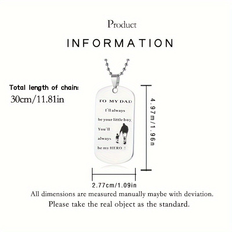 Dog Tag Gifts For Dad Father - Dad Gift Idea From Wife Daughter Son, Stainless Steel, Christmas Birthday Fathers Valentines Day Gift For Men Husband