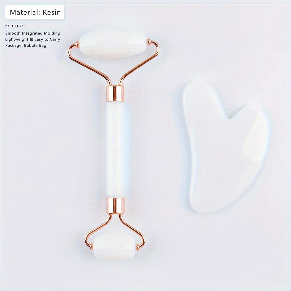 Facial and Eye Roller Massage Stick Non-Natural Pink Crystal Jade Roller Beauty Massager