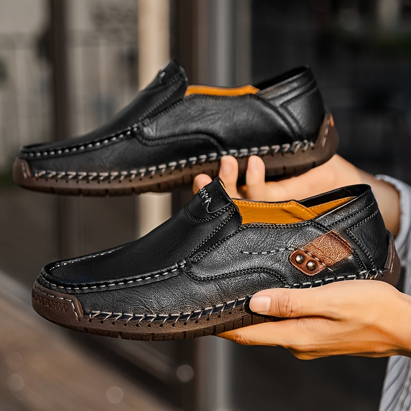 Men's Casual Shoes Fall One Step Lazy Large Business Casual Soft Sole Bean Shoes Dad Men's Shoes