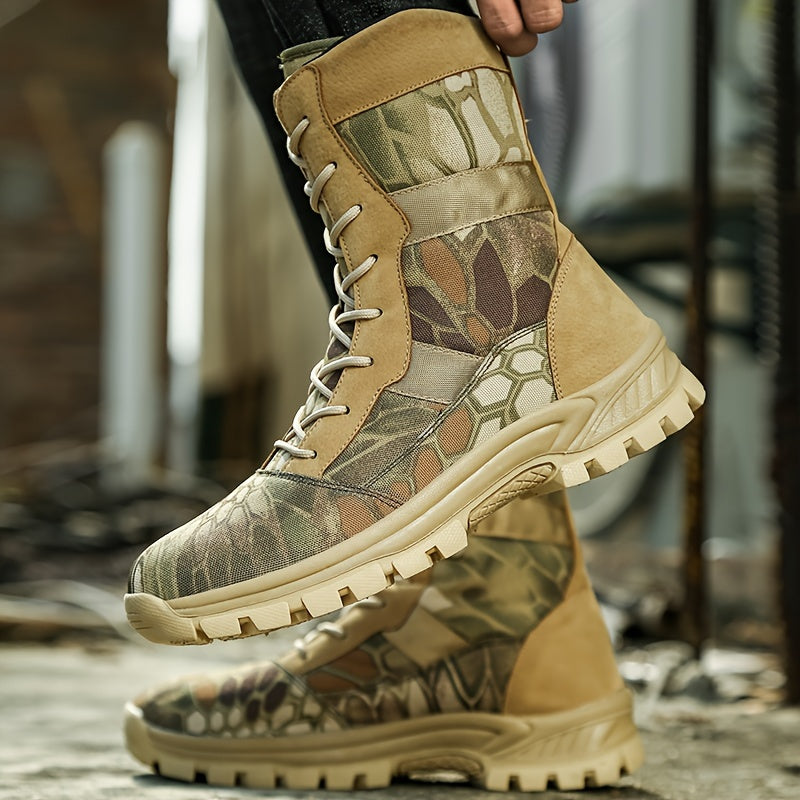 Extra Large Couple Autumn And Winter New High Barrel Women's Mountaineering Boots, Thick Sole, Anti Slip And Wear Resistant, Long Barrel, Training Shoes, Men's Shoes, Hiking Shoes