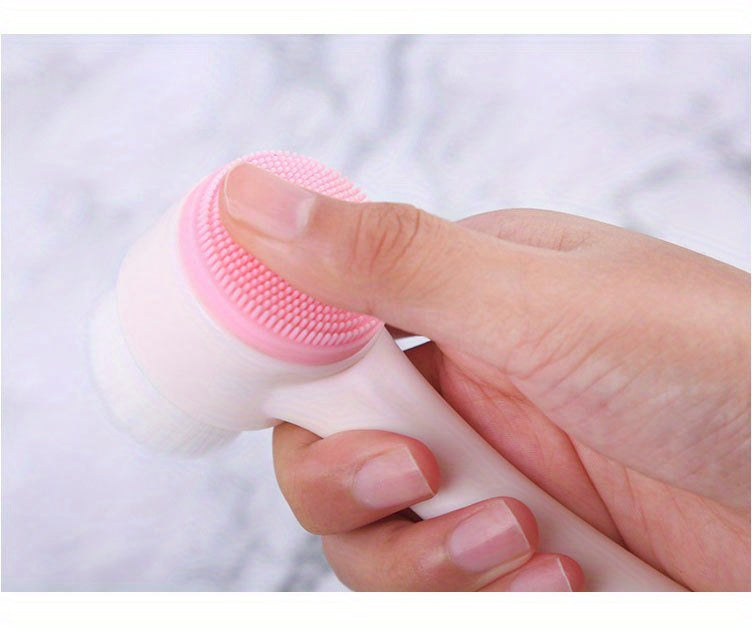 Facial Cleansing Brush, Double-sided Cleaning Tool, Soft Bristle Exfoliator, Cleaner Brush, Scrub Exfoliating Facial Brush For Face Care Makeup Skincare Removal