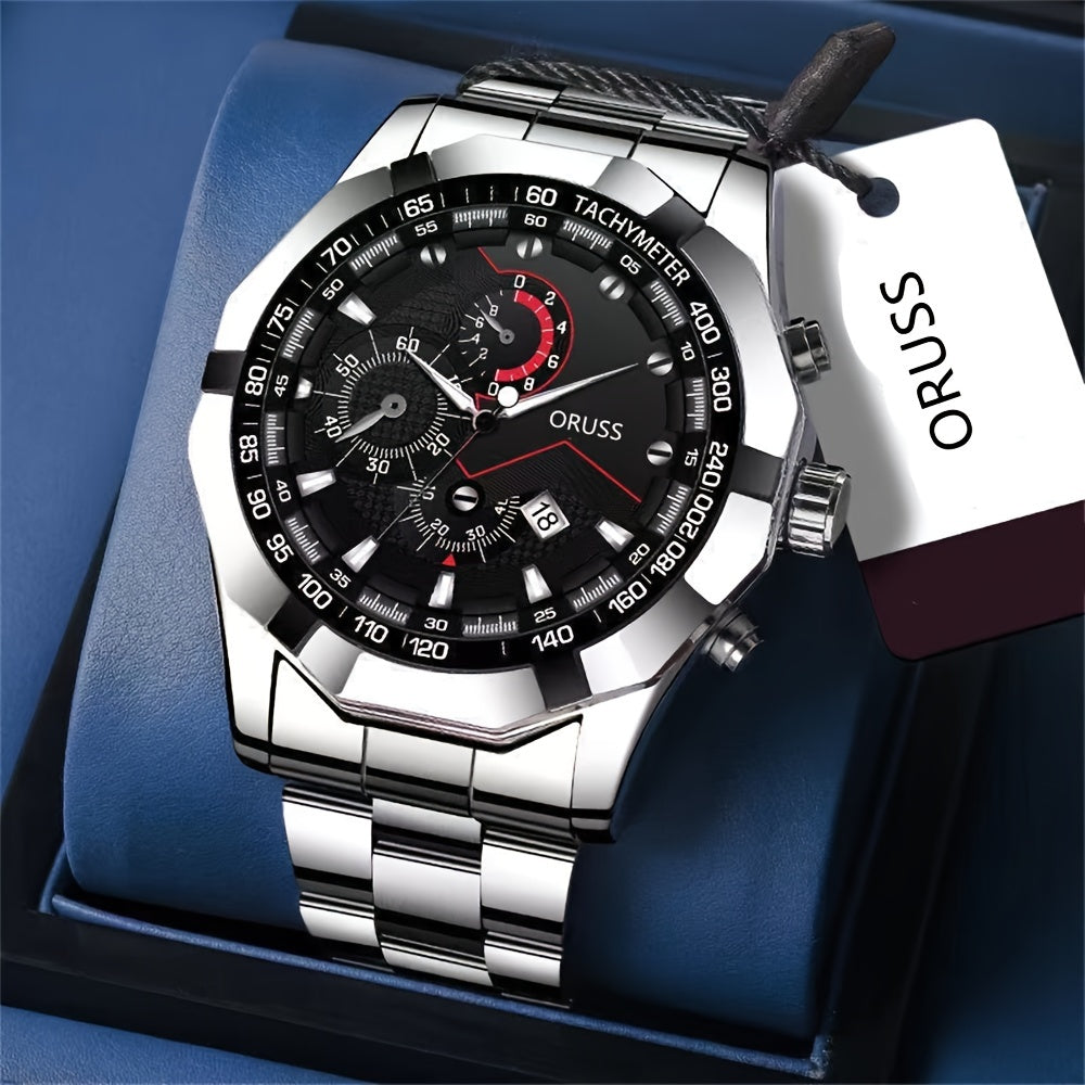 Elegant Business Quartz Men’s Watch - Waterproof, Luminous Dial with Date, Perfect Gift for Every Occasion
