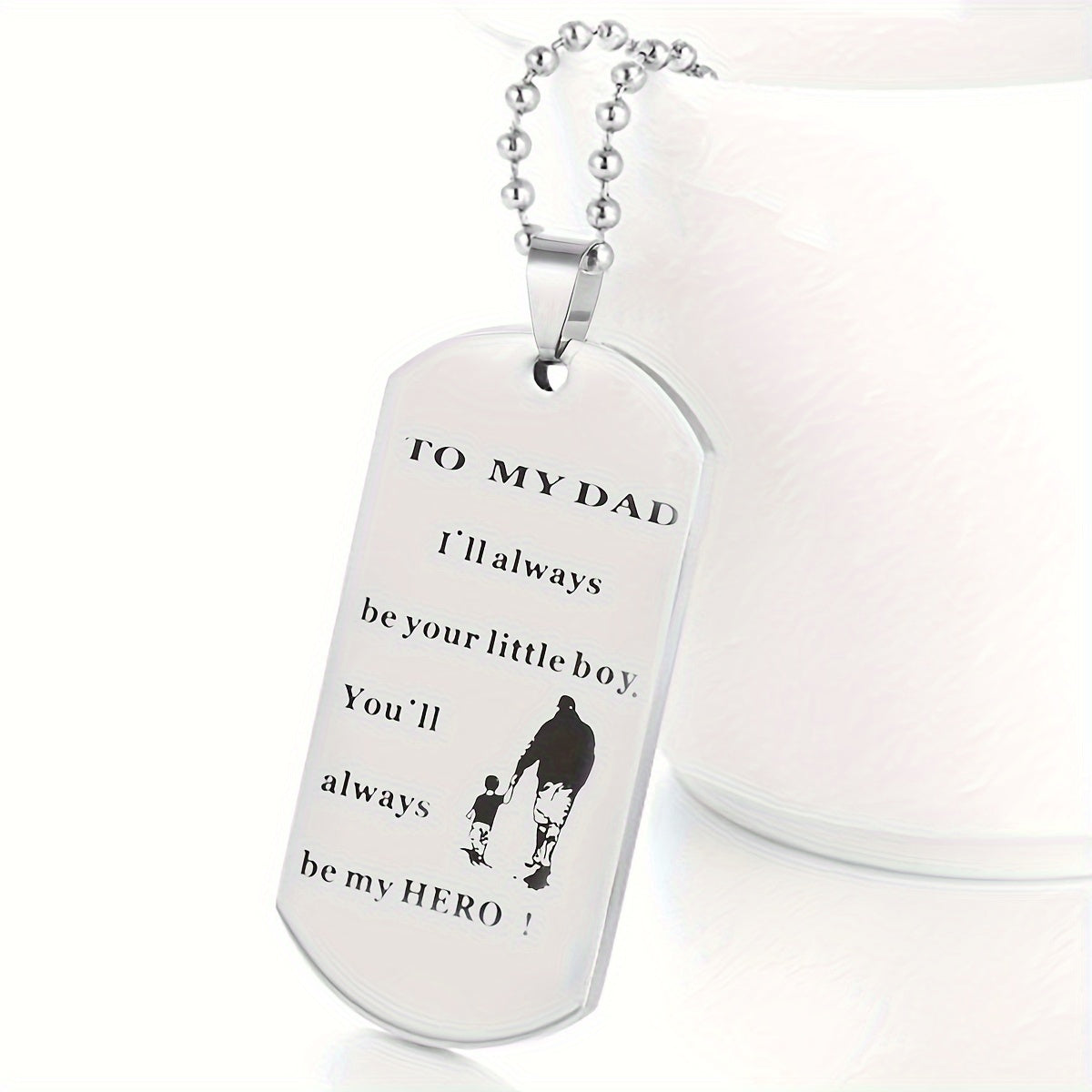 Dog Tag Gifts For Dad Father - Dad Gift Idea From Wife Daughter Son, Stainless Steel, Christmas Birthday Fathers Valentines Day Gift For Men Husband