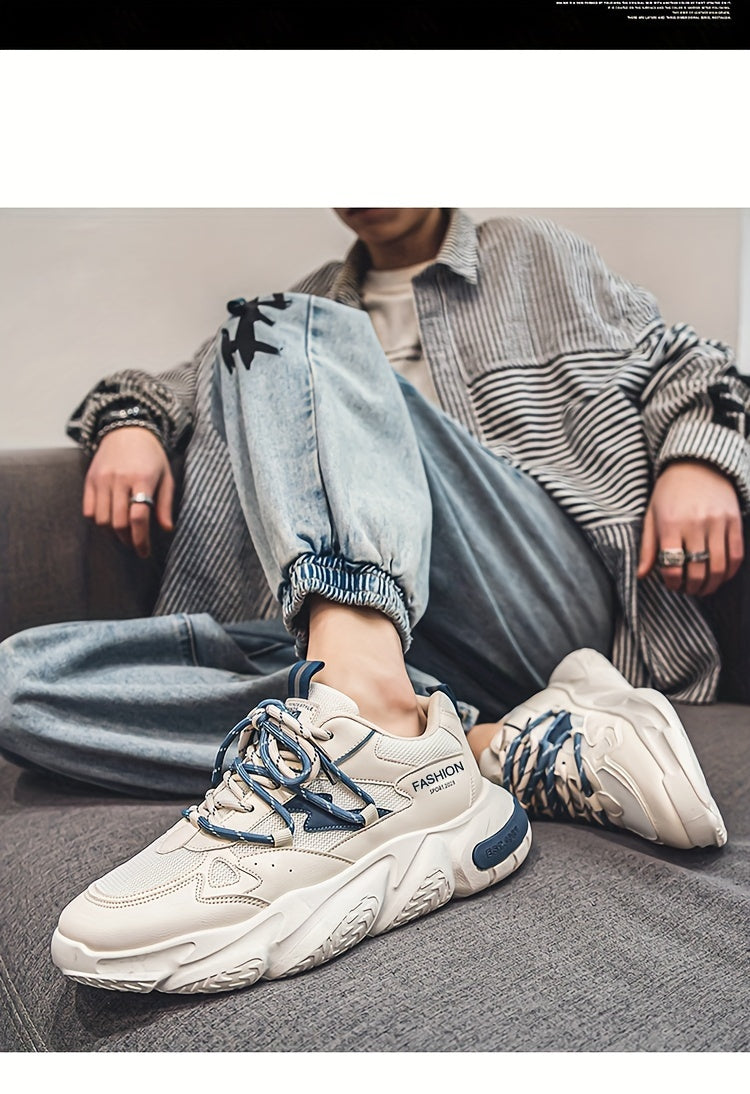 Light luxury men's shoes autumn new breathable casual sports shoes men's fashion versatile trendy thick-soled dad shoes