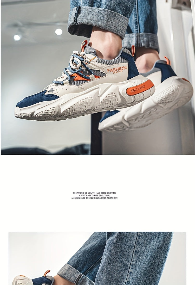 Light luxury men's shoes autumn new breathable casual sports shoes men's fashion versatile trendy thick-soled dad shoes