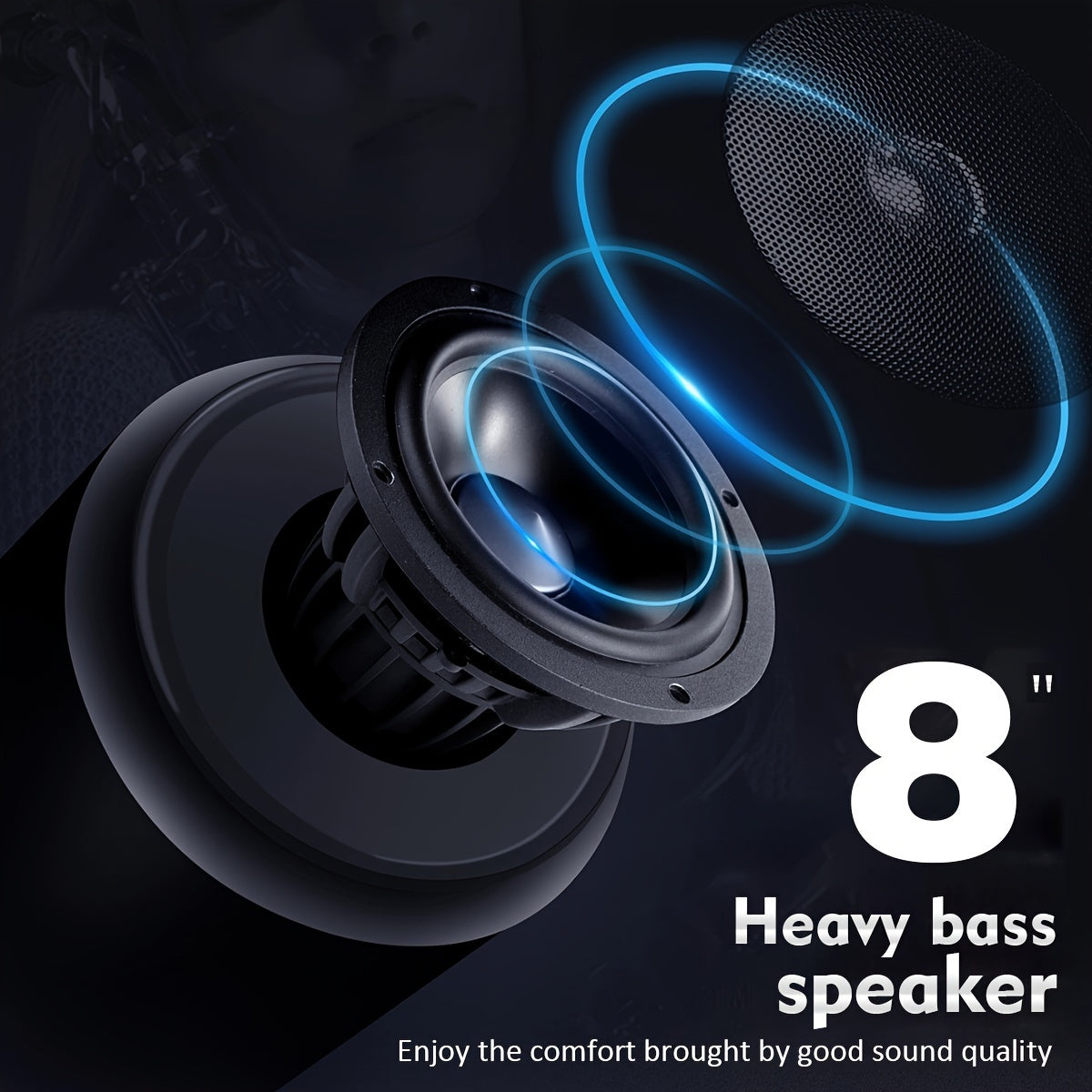 Portable speakers, portable speakers, outdoor speakers, support AUX/FM/USB/TF, with a microphone and a charging cable