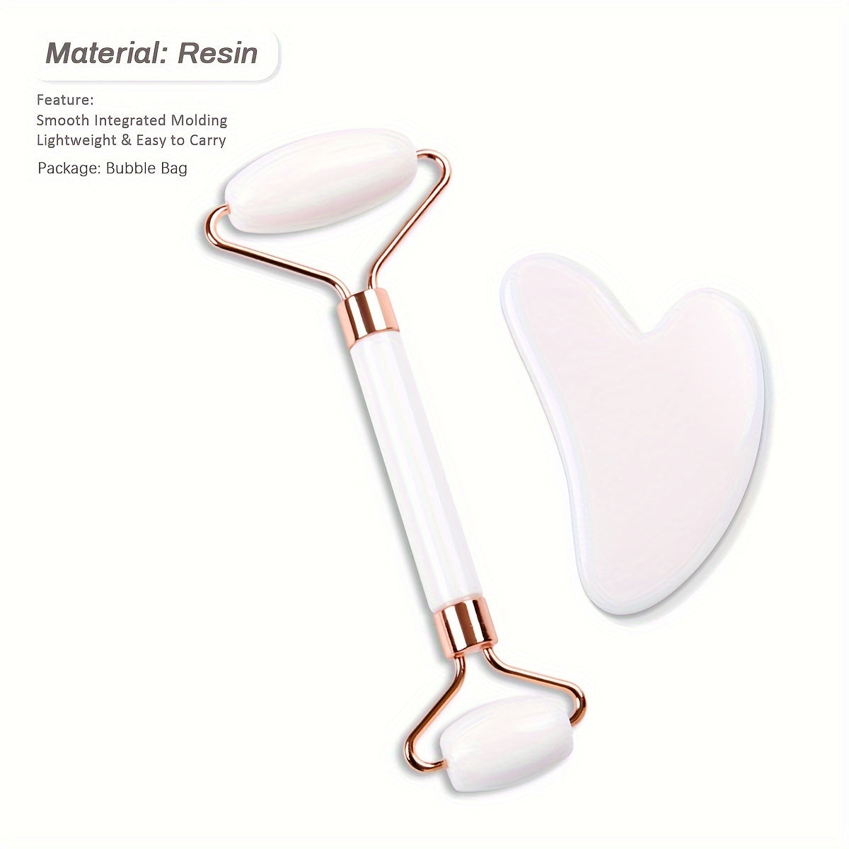 Facial and Eye Roller Massage Stick Non-Natural Pink Crystal Jade Roller Beauty Massager