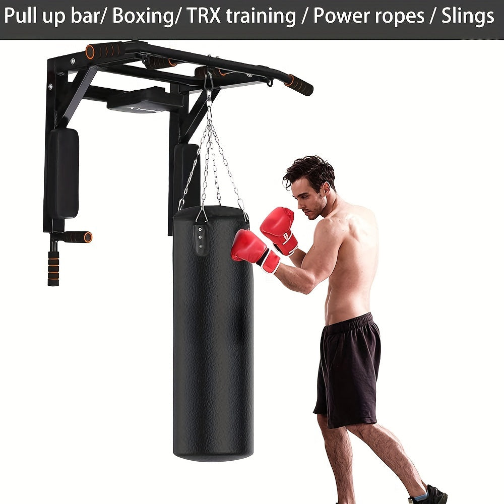 1pc Heavy-Duty Foldable Wall Mount Pull-Up Bar - Home Gym Fitness Equipment for Arm Muscle Exercise, Core Strength Training, and Bodybuilding - Space-Saving Design for Small Rooms