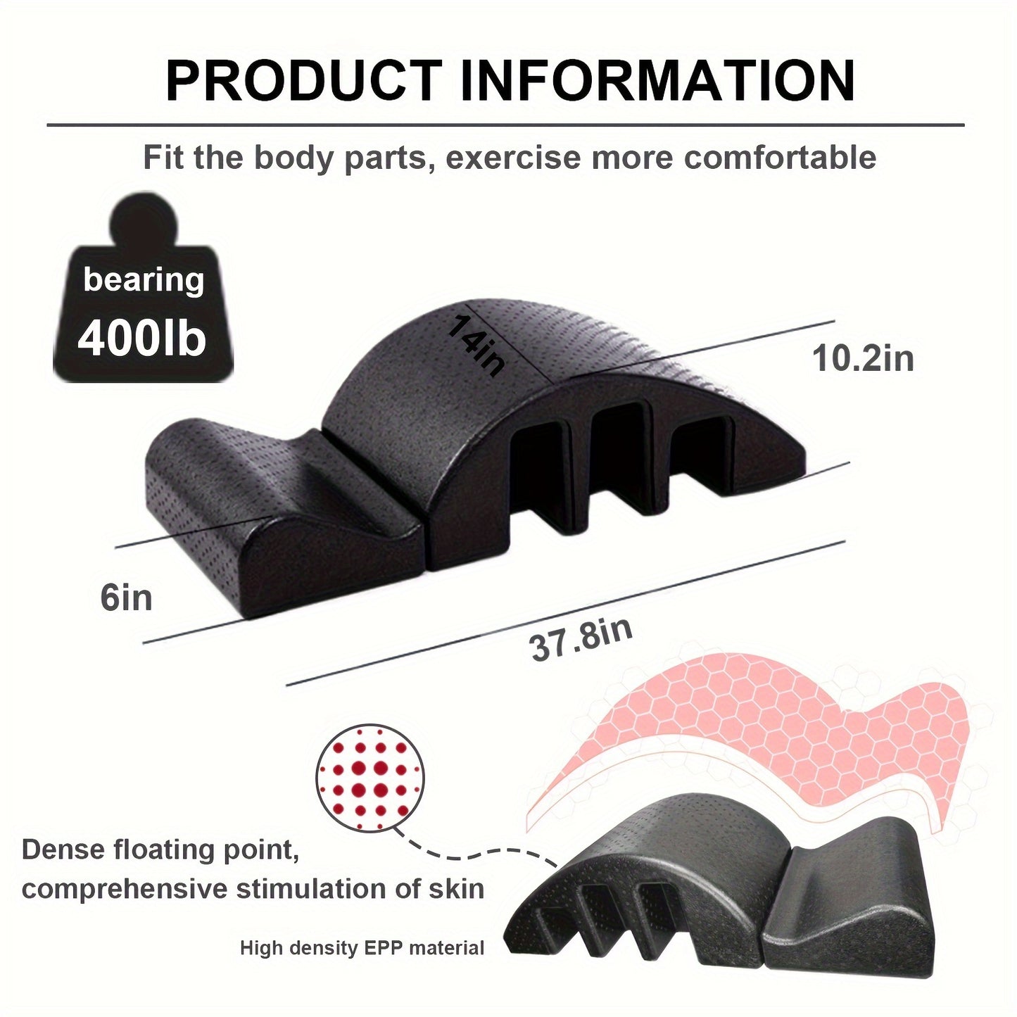 Curved Pilates Yoga Wedge - Massage Fitness Equipment for Balance - Massage Bed
