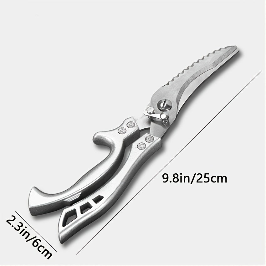1pc Multi-Purpose Kitchen Shears - Sharp Stainless Steel Scissors for Meat, Vegetables, and Grilling - Essential Cooking Tool for RV and Home Kitchens