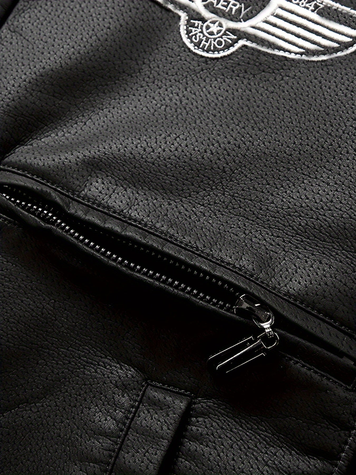 Men's Bomber Motorcycle Leather Jacket Vintage Fleece Faux Leather Jacket Gifts