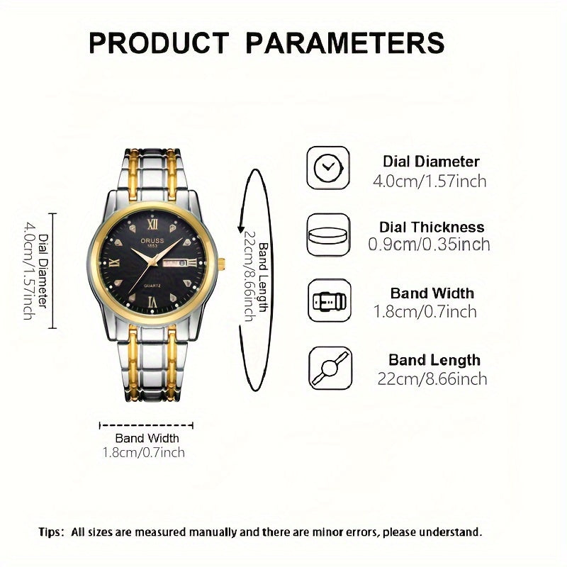 1pc Men's Round Waterproof Luminous Quartz Watch, Wristwatch, Ideal choice for Gifts