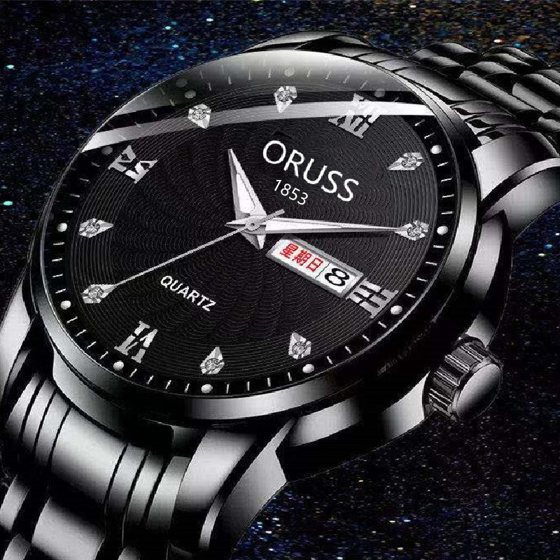 1pc Men's Round Waterproof Luminous Quartz Watch, Wristwatch, Ideal choice for Gifts