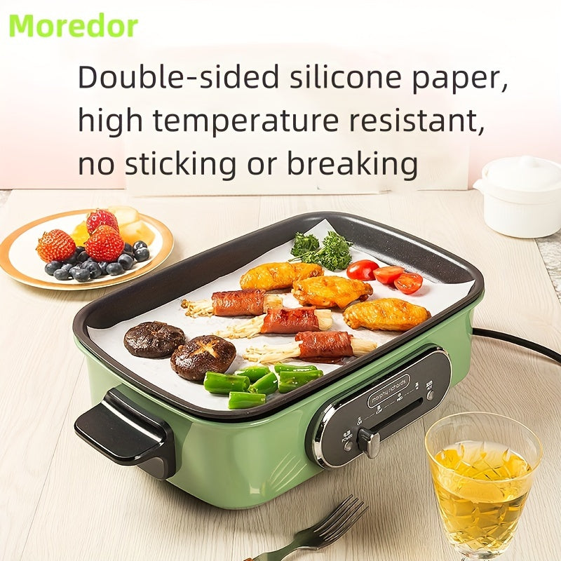 MOREDOR 50/100/200pcs Parchment Paper Baking Sheets, 12 x 16 Inch, Non-Stick, Unbleached Wood Material, for Baking, Cooking, Grilling, Air Fryer, Steaming - Kitchen Accessories Without Battery