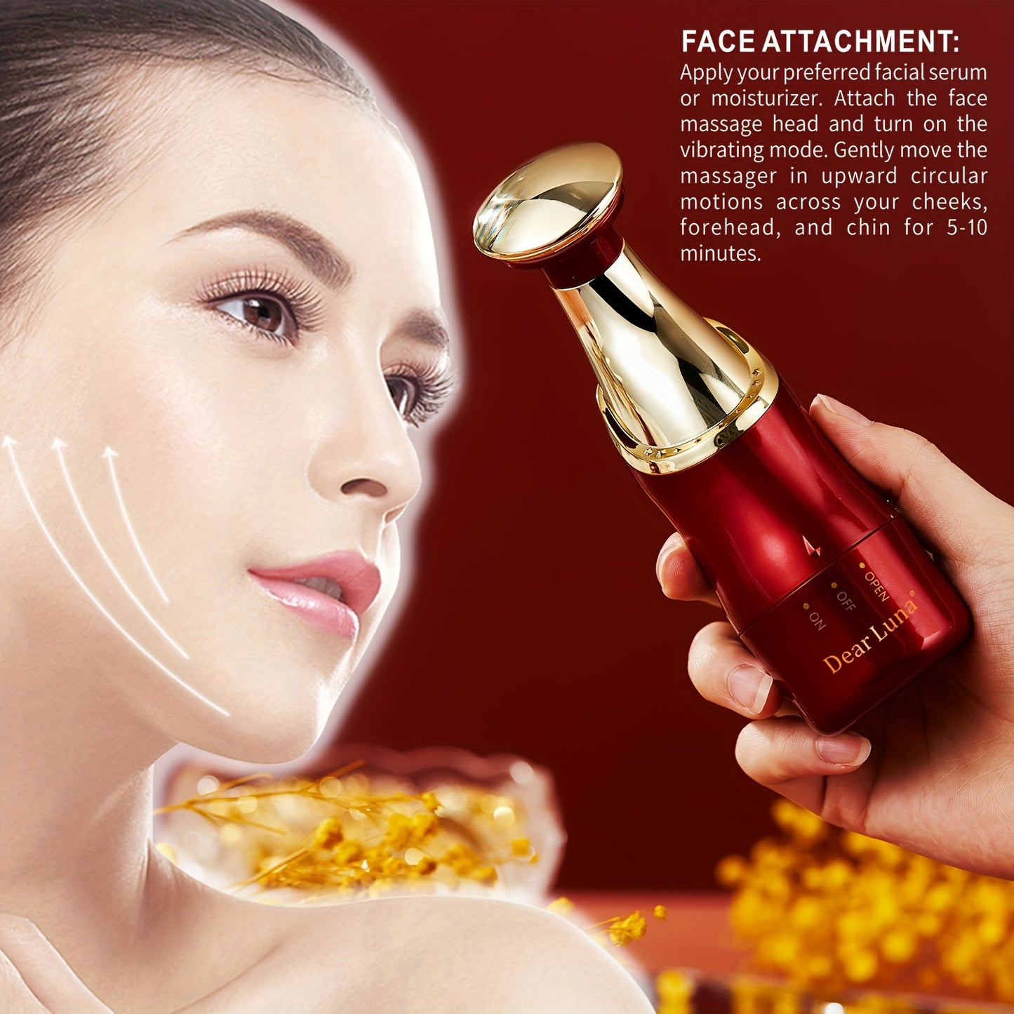 3 Attachments, 3-in-1 Face Massager, Neck Massager, Body Massager, Beauty Device For Women, Portable Electric Facial And Body Massager