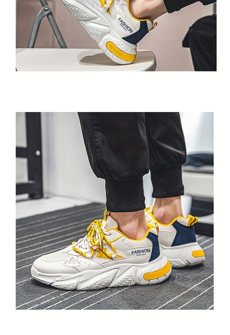 Light luxury men's shoes autumn new breathable casual sports shoes men's fashion versatile trendy thick-soled dad shoes