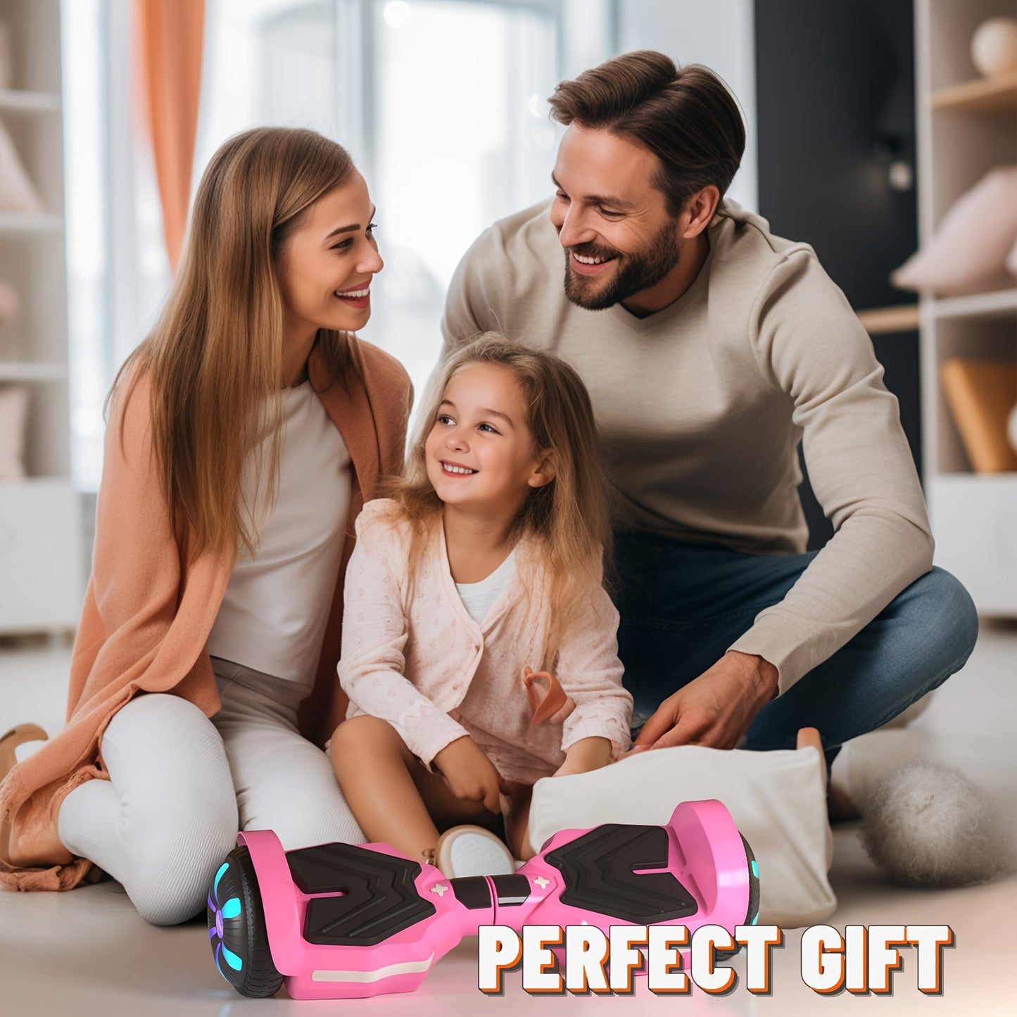 SIMATE Hoverboard For Kids Ages 6+, Self Balancing Scooter With Colorful LED Lights, Gifts For Kids & Teens & Adults, For All Ages (K1/Pink)