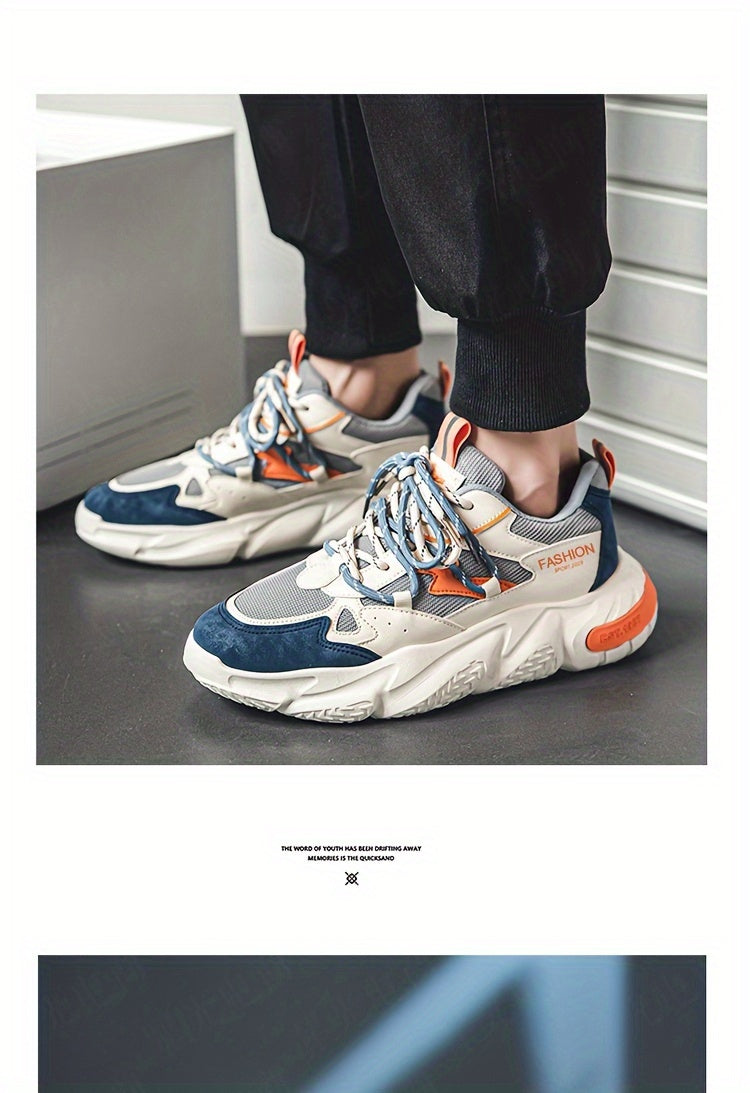 Light luxury men's shoes autumn new breathable casual sports shoes men's fashion versatile trendy thick-soled dad shoes