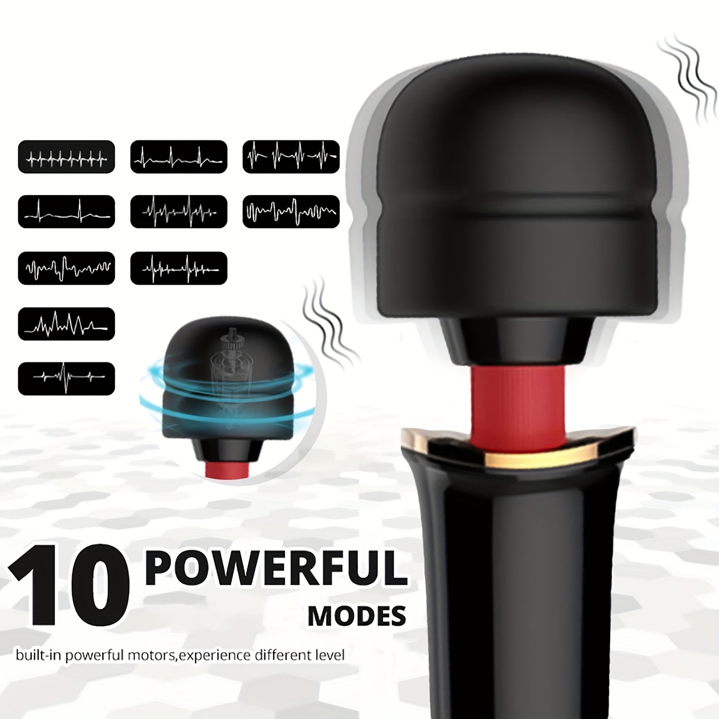 Magic AV Wand Vibrator for Women - USB Rechargeable, Powerful Clitoral & G-Spot Stimulation Massager with 10 Modes & 5 Speeds - Perfect Gift for Christmas, Halloween, Valentine's Day