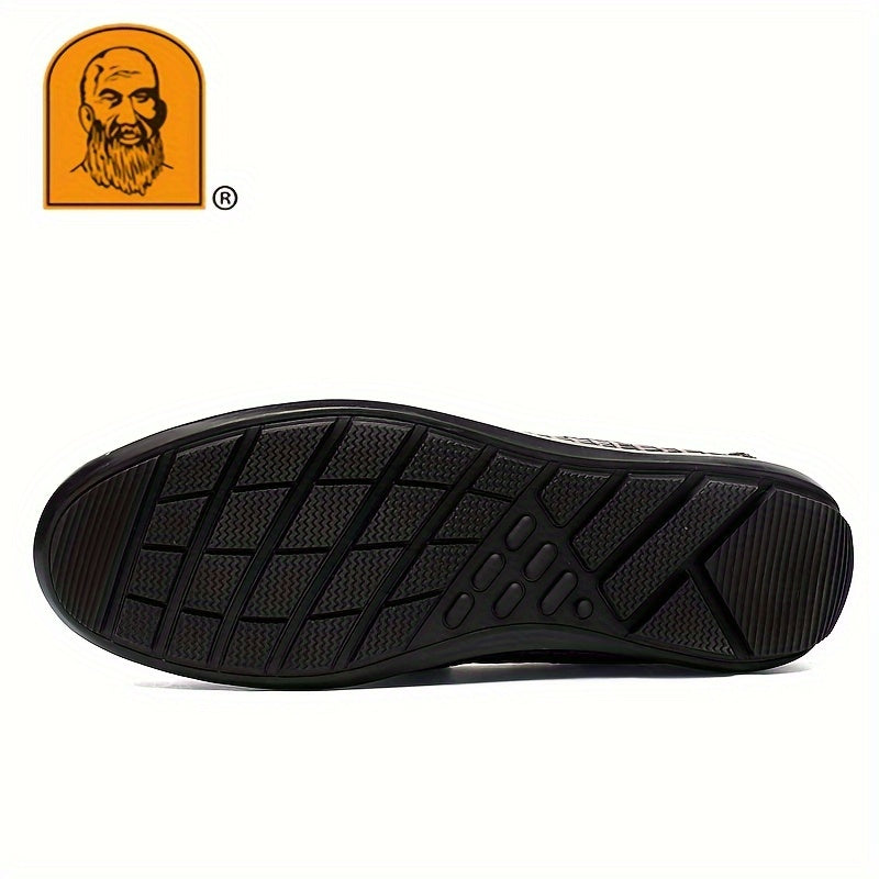 Men's Textured Moc Toe Loafer Shoes, Comfy Non-slip Slip On Shoes, Men's Shoes, Spring And Summer