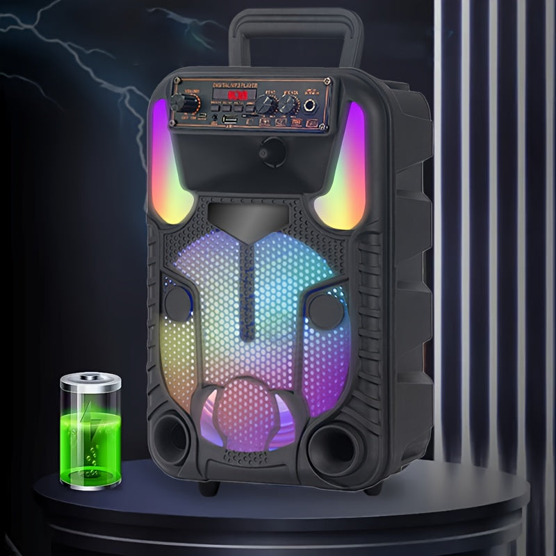 Portable speakers, portable speakers, outdoor speakers, support AUX/FM/USB/TF, with a microphone and a charging cable